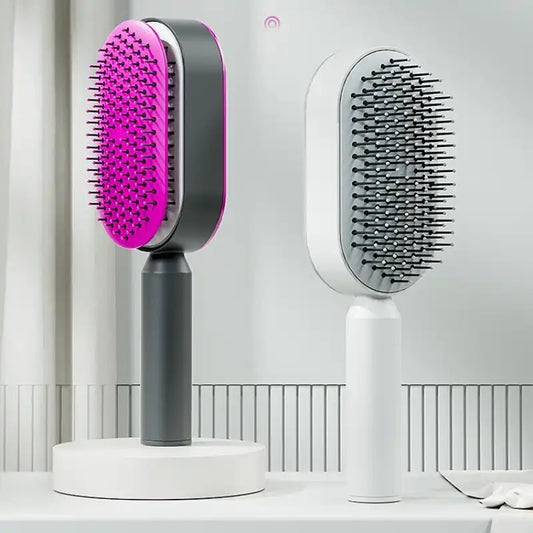 Self Cleaning Hair Brush for Women One-key Cleaning Hair Loss Airbag Massage Scalp Comb Anti-Static .